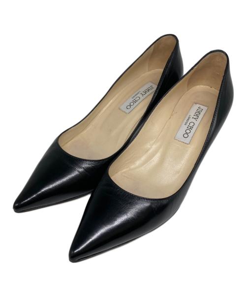 JIMMY CHOO（ジミーチュウ）JIMMY CHOO (ジミーチュウ) ポインテッドトゥパンプス ブラック サイズ:37の古着・服飾アイテム