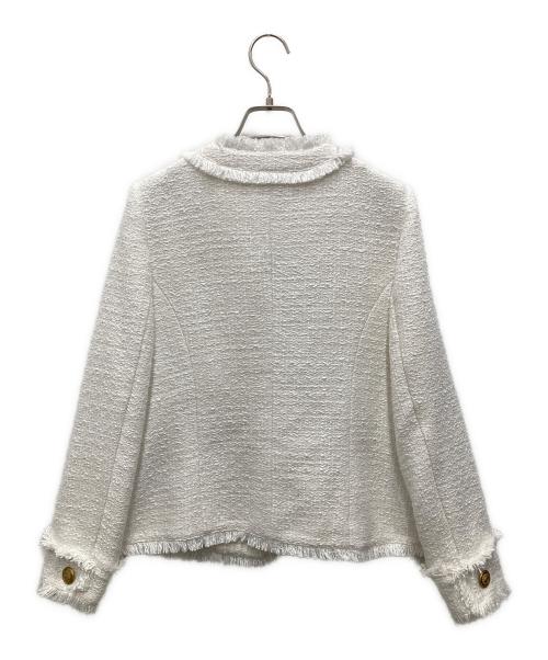 Mystrada（マイストラーダ）Mystrada (マイストラーダ) ツイードミドルジャケット ホワイト サイズ:36の古着・服飾アイテム