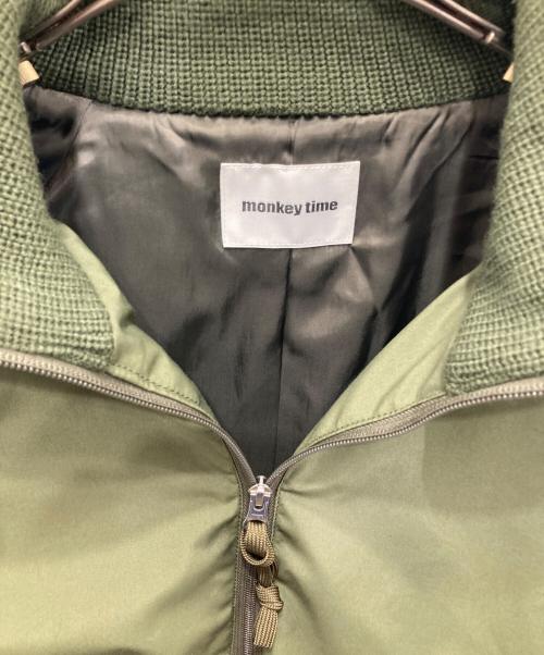 MONKEY TIME（モンキータイム）MONKEY TIME (モンキータイム) ALP/CLTH RIB COLLAR JACKET オリーブ サイズ:Mの古着・服飾アイテム