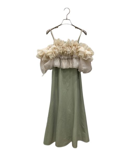 eimy istoire（エイミーイストワール）eimy istoire (エイミーイストワール) ギャザーブラウスセットワンピース グリーン サイズ:XSの古着・服飾アイテム