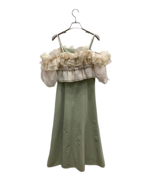 eimy istoire（エイミーイストワール）eimy istoire (エイミーイストワール) ギャザーブラウスセットワンピース グリーン サイズ:XSの古着・服飾アイテム
