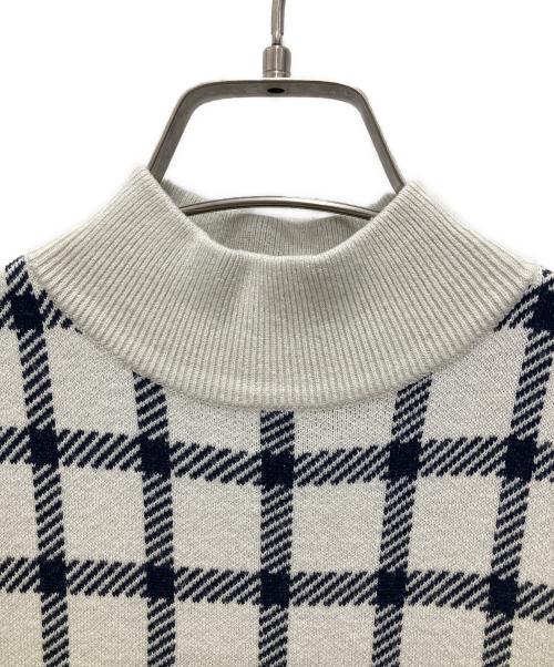eimy istoire（エイミーイストワール）eimy istoire (エイミーイストワール) シェパードチェックマーメイドニットワンピース ホワイト×ベージュ サイズ:Free 未使用品の古着・服飾アイテム