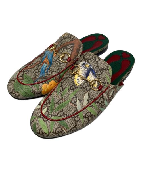 GUCCI（グッチ）GUCCI (グッチ) Horsebit GG Supreme Slipper ベージュ サイズ:37 1/2の古着・服飾アイテム