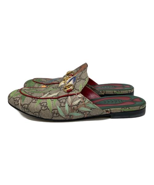 GUCCI（グッチ）GUCCI (グッチ) Horsebit GG Supreme Slipper ベージュ サイズ:37 1/2の古着・服飾アイテム