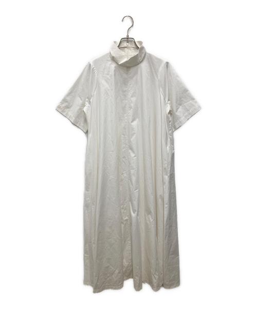 CLANE（クラネ）CLANE (クラネ) UP NECK FLARE ONE PIECE/アップ ネック フレア ワンピース ホワイト サイズ:1の古着・服飾アイテム