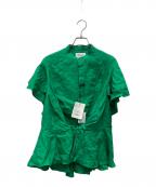 beautiful peopleビューティフルピープル）の古着「double-end bed linen cloth raffle blouse」｜グリーン