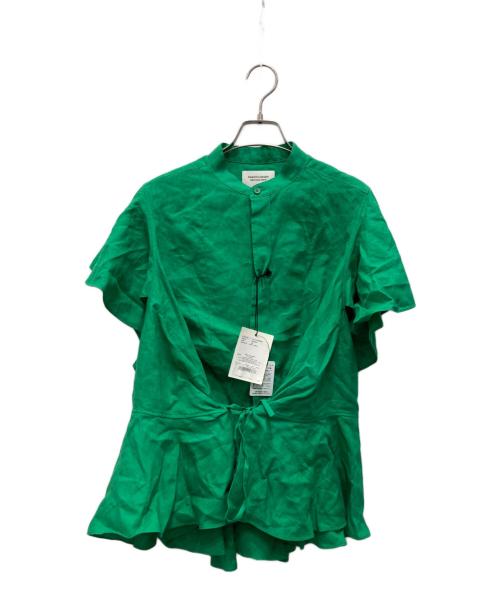 beautiful people（ビューティフルピープル）beautiful people (ビューティフルピープル) double-end bed linen cloth raffle blouse グリーン サイズ:36 未使用品の古着・服飾アイテム