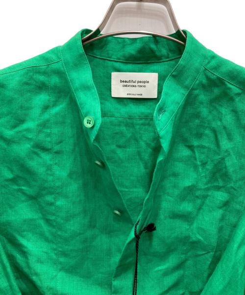 beautiful people（ビューティフルピープル）beautiful people (ビューティフルピープル) double-end bed linen cloth raffle blouse グリーン サイズ:36 未使用品の古着・服飾アイテム
