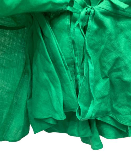 beautiful people（ビューティフルピープル）beautiful people (ビューティフルピープル) double-end bed linen cloth raffle blouse グリーン サイズ:36 未使用品の古着・服飾アイテム