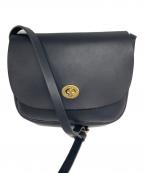 Mimiミミ）の古着「レザーショルダーバッグ」｜ネイビー