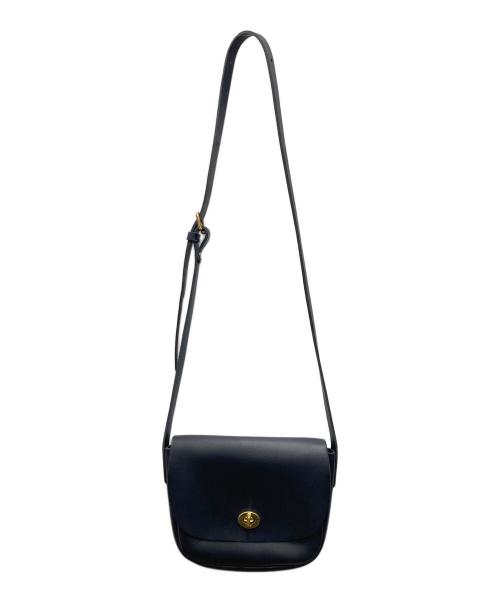 Mimi（ミミ）Mimi (ミミ) レザーショルダーバッグ ネイビーの古着・服飾アイテム