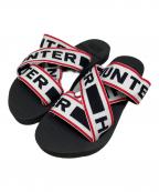 HUNTERハンター）の古着「LOGO ELASTIC CROSSOVER SLIDE」｜ブラック