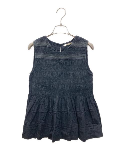 ne quittez pas（ヌキテパ）ne quittez pas (ヌキテパ) COTTON DABBY SLEEVELESS/コットン ダビィ スリーブ ブラック サイズ:FREEの古着・服飾アイテム