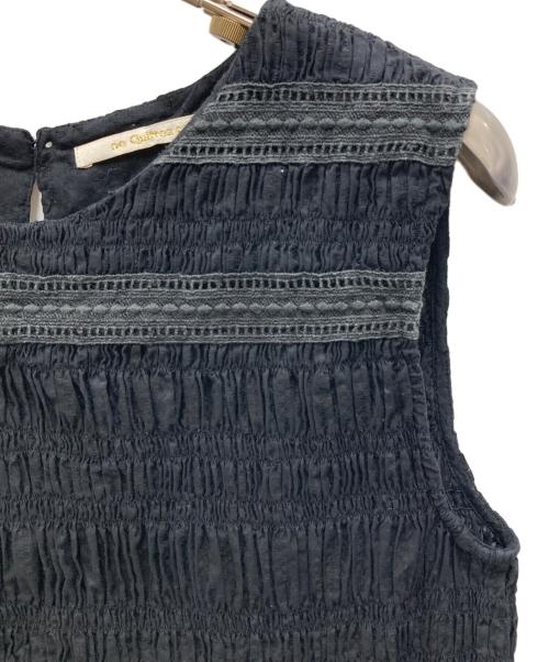 ne quittez pas（ヌキテパ）ne quittez pas (ヌキテパ) COTTON DABBY SLEEVELESS/コットン ダビィ スリーブ ブラック サイズ:FREEの古着・服飾アイテム