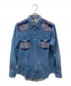 Wranglerラングラー）の古着「切替デニムシャツ」｜インディゴ