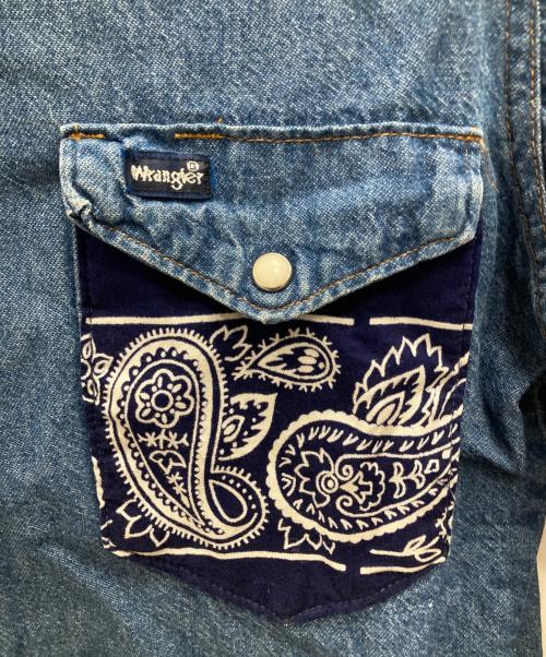 Wrangler（ラングラー）Wrangler (ラングラー) 切替デニムシャツ インディゴ サイズ:34の古着・服飾アイテム