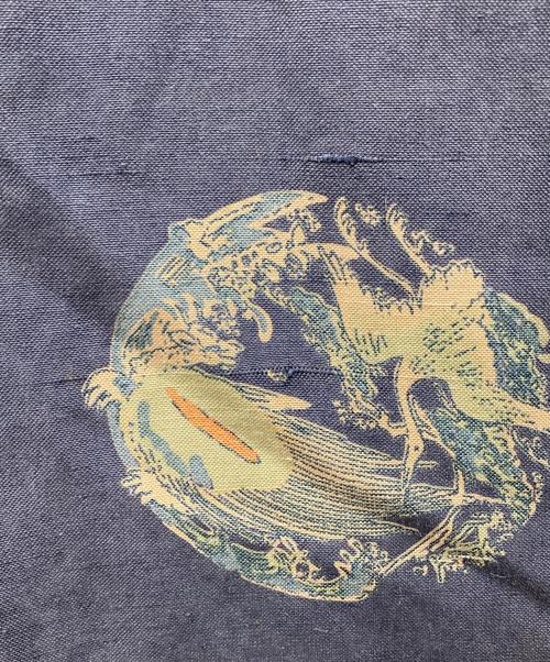 Sun Surf（サンサーフ）Sun Surf (サンサーフ) リネン混シルク和柄シャツ ネイビー サイズ:Mの古着・服飾アイテム