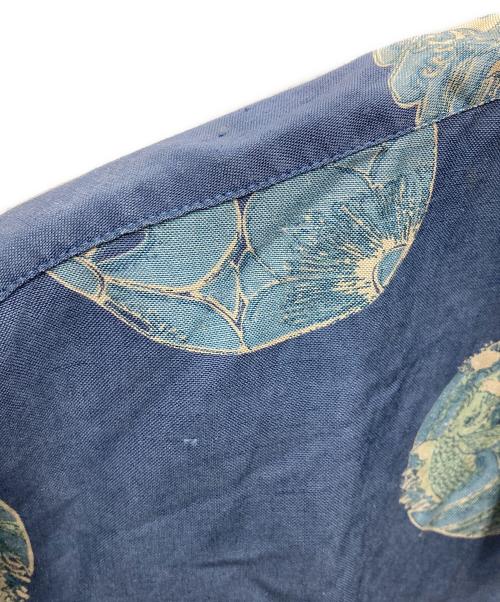 Sun Surf（サンサーフ）Sun Surf (サンサーフ) リネン混シルク和柄シャツ ネイビー サイズ:Mの古着・服飾アイテム