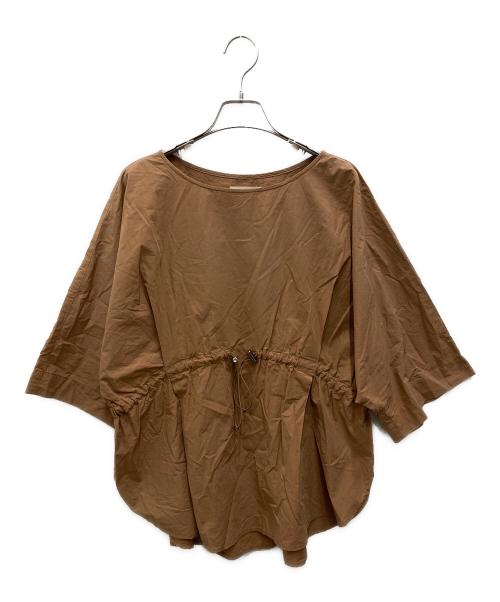 YANUK（ヤヌーク）YANUK (ヤヌーク) 2wayDrawstringBlouse/2ウェイ ドローストリング ブラウス ブラウン サイズ:Fの古着・服飾アイテム