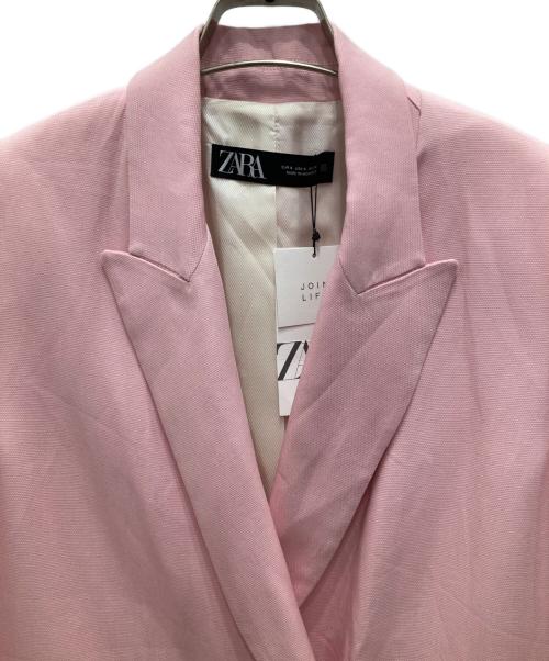 ZARA（ザラ）ZARA (ザラ) ダブルテーラードジャケット ピンク サイズ:S 未使用品の古着・服飾アイテム