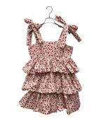little sunny biteリトルサニーバイト）の古着「rose tiered dress/ローズ ティアード ドレス」｜ピンク