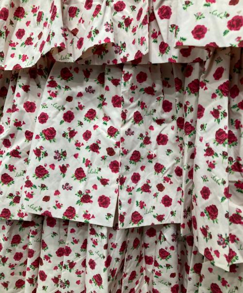 little sunny bite（リトルサニーバイト）little sunny bite (リトルサニーバイト) rose tiered dress/ローズ ティアード ドレス ピンク サイズ:Sの古着・服飾アイテム