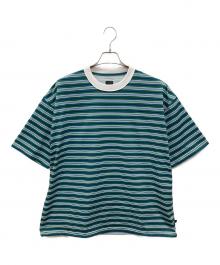 DAIWA PIER39（ダイワ ピア39）の古着「TECH DRAWSTRING MULTI BORDER S/S TEE」｜グリーン
