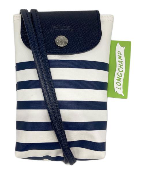 LONGCHAMP（ロンシャン）LONGCHAMP (ロンシャン) ショルダーポーチ ホワイト×ネイビーの古着・服飾アイテム