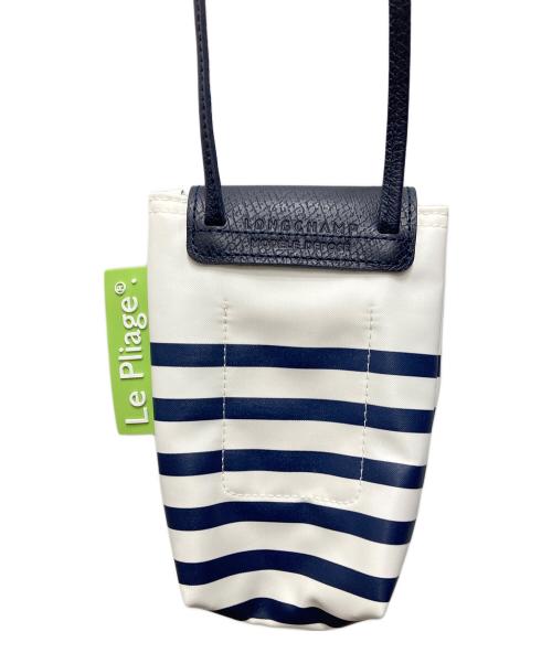 LONGCHAMP（ロンシャン）LONGCHAMP (ロンシャン) ショルダーポーチ ホワイト×ネイビーの古着・服飾アイテム