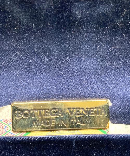 BOTTEGA VENETA（ボッテガベネタ）BOTTEGA VENETA (ボッテガベネタ) イントレチャートベルベットミニバッグ ネイビーの古着・服飾アイテム