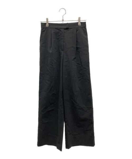 BALLSEY（ボールジィ）BALLSEY (ボールジィ) リネンレーヨンストレッチ タックストレートパンツ ブラック サイズ:36の古着・服飾アイテム