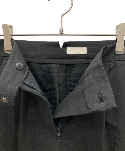 BALLSEY（ボールジィ）BALLSEY (ボールジィ) リネンレーヨンストレッチ タックストレートパンツ ブラック サイズ:36の古着・服飾アイテム