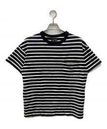 A vontade×BEAMS F（アボンタージ×ビームスエフ）の古着「ボーダーカットソー」｜ホワイト×ブラック