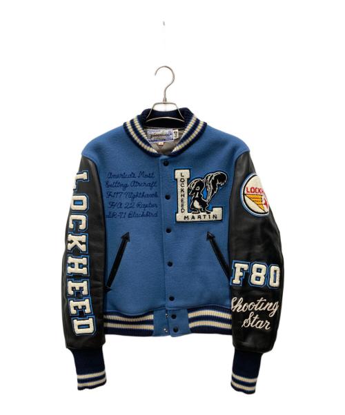 whitesville（ホワイツビル）whitesville (ホワイツビル) スタジャン ブラック×ブルー サイズ:38の古着・服飾アイテム