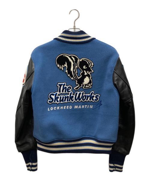 whitesville（ホワイツビル）whitesville (ホワイツビル) スタジャン ブラック×ブルー サイズ:38の古着・服飾アイテム