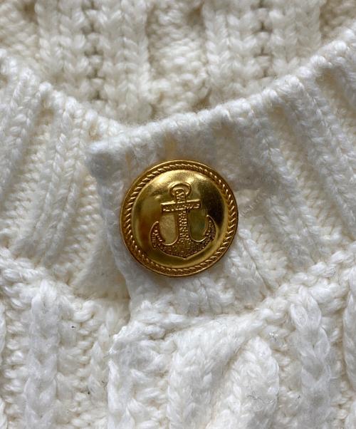 MACPHEE（マカフィー）MACPHEE (マカフィー) ハイブリットコットンケーブル ショートカーディガン ホワイト×ブラック サイズ:Sの古着・服飾アイテム