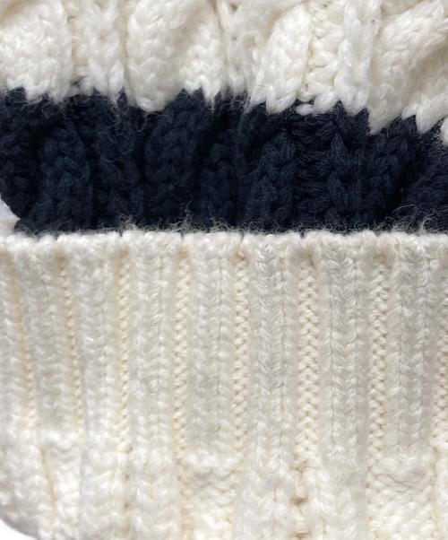 MACPHEE（マカフィー）MACPHEE (マカフィー) ハイブリットコットンケーブル ショートカーディガン ホワイト×ブラック サイズ:Sの古着・服飾アイテム