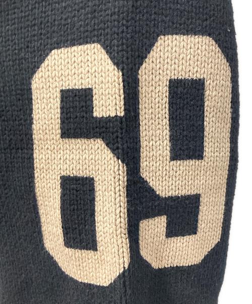 WOKE EDGE（ウォーク エッジ）WOKE EDGE (ウォーク エッジ) Football Jersey Knit/フットボール ジャージー ニット ブラック サイズ:Sの古着・服飾アイテム