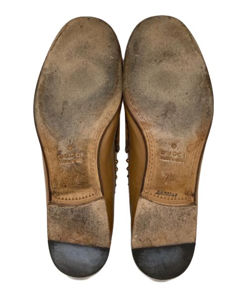 GUCCI（グッチ）GUCCI (グッチ) スタッズビットローファー ブラウン サイズ:7 1/2の古着・服飾アイテム