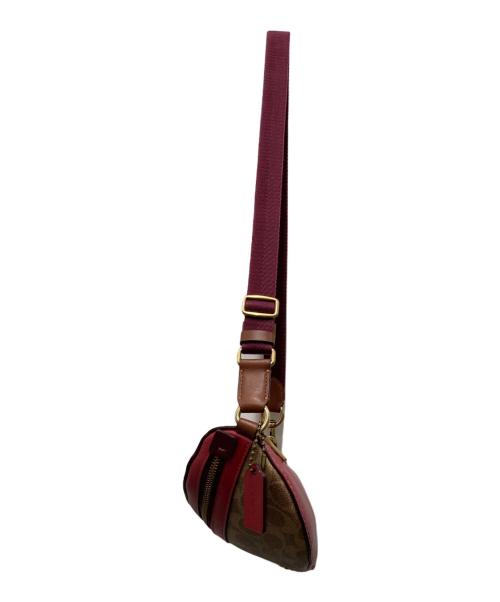 COACH（コーチ）COACH (コーチ) クロスボディバッグ ベージュ×レッドの古着・服飾アイテム