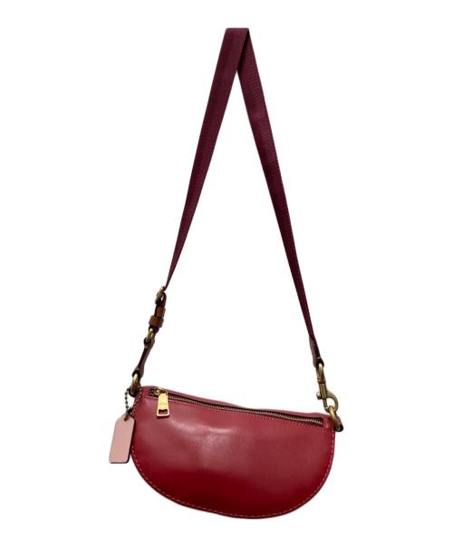 COACH（コーチ）COACH (コーチ) クロスボディバッグ ベージュ×レッドの古着・服飾アイテム