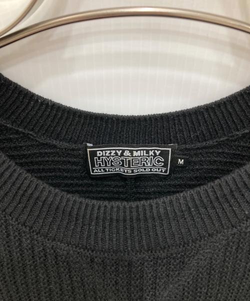 Hysteric Glamour（ヒステリックグラマー）Hysteric Glamour (ヒステリックグラマー) サーマルプルオーバーニット ブラック サイズ:Mの古着・服飾アイテム