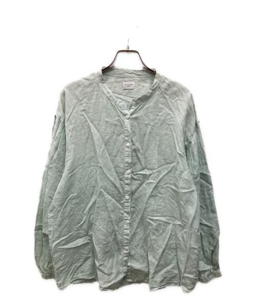 URBAN RESEARCH DOORS（アーバンリサーチドアーズ）URBAN RESEARCH DOORS (アーバンリサーチドアーズ) リネンタックボリュームスリーブブラウス グリーン サイズ:Mの古着・服飾アイテム