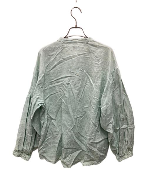 URBAN RESEARCH DOORS（アーバンリサーチドアーズ）URBAN RESEARCH DOORS (アーバンリサーチドアーズ) リネンタックボリュームスリーブブラウス グリーン サイズ:Mの古着・服飾アイテム