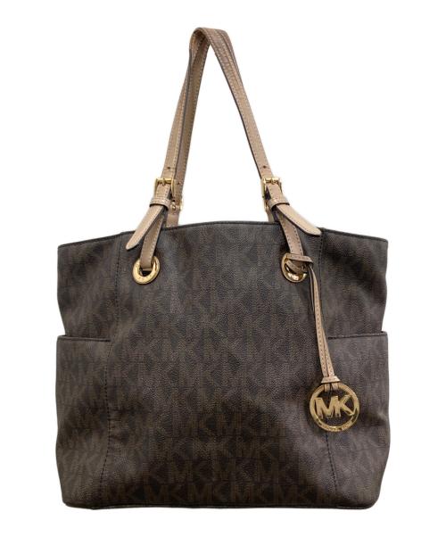 MICHAEL KORS（マイケル・コース）MICHAEL KORS (マイケルコース) ジェットセットMKシグネチャートート ブラウンの古着・服飾アイテム