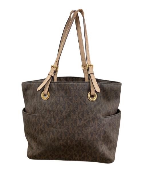 MICHAEL KORS（マイケル・コース）MICHAEL KORS (マイケルコース) ジェットセットMKシグネチャートート ブラウンの古着・服飾アイテム
