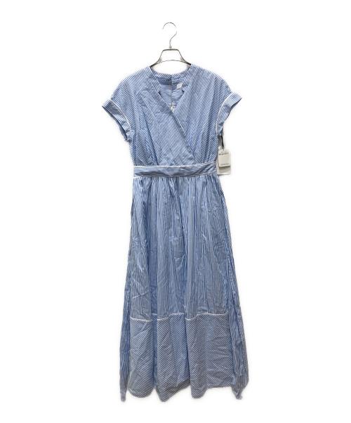 HER LIP TO（ハーリップトゥ）HER LIP TO (ハーリップトゥ) Stripe Cotton-Blend Summer Dress ブルー サイズ:M 未使用品の古着・服飾アイテム