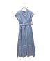 HER LIP TO（ハーリップトゥ）の古着「Stripe Cotton-Blend Summer Dress」｜ブルー