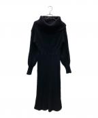 anuansアニュアンス）の古着「オフショルナローニットワンピース」｜ブラック