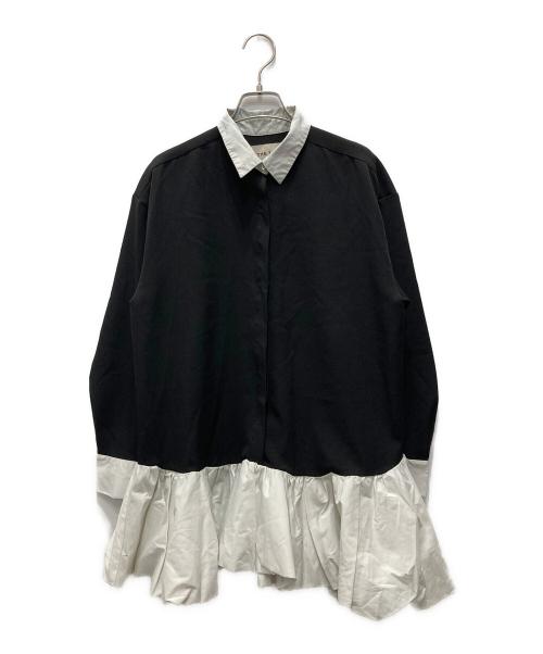 THE TOE（ザ・トゥー）THE TOE (ザ・トゥー) フリルシャツワンピース ブラック サイズ:Sの古着・服飾アイテム